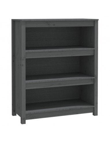 Libreria Grigia 80x35x97 cm in Legno Massello di Pino