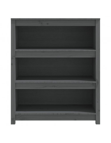Libreria Grigia 80x35x97 cm in Legno Massello di Pino
