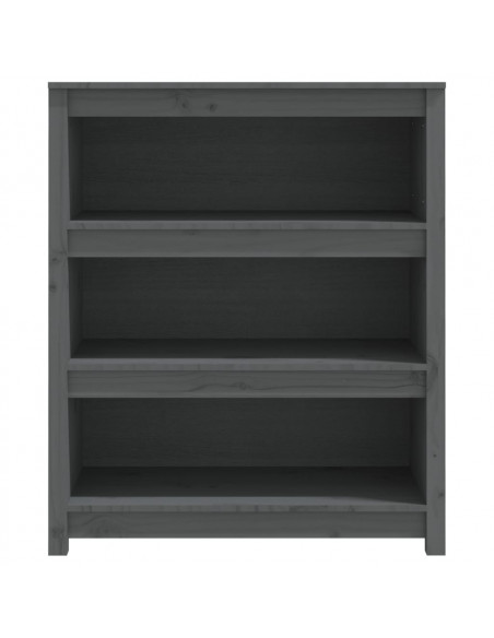 Libreria Grigia 80x35x97 cm in Legno Massello di Pino