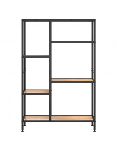Scaffale per Libri 80x30x120 cm Acciaio e Legno Multistrato