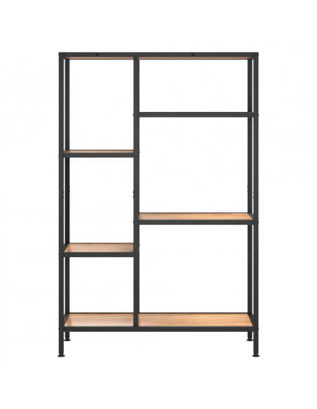 Scaffale per Libri 80x30x120 cm Acciaio e Legno Multistrato