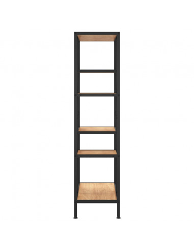 Scaffale per Libri 80x30x120 cm Acciaio e Legno Multistrato