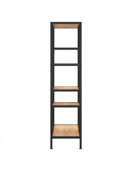 Scaffale per Libri 80x30x120 cm Acciaio e Legno Multistrato