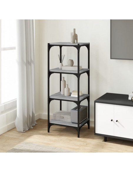 Libreria grigio sonoma 40x33x100 cm Legno Multistrato e Acciaio