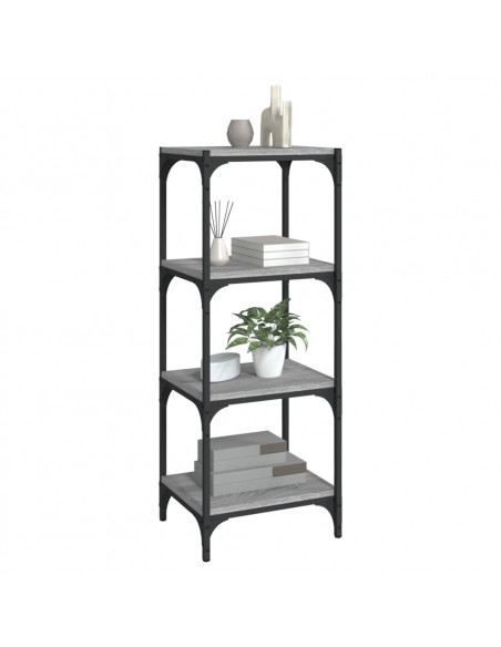 Libreria grigio sonoma 40x33x100 cm Legno Multistrato e Acciaio