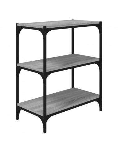 Libreria grigio sonoma 60x33x70,5cm Legno Multistrato e Acciaio