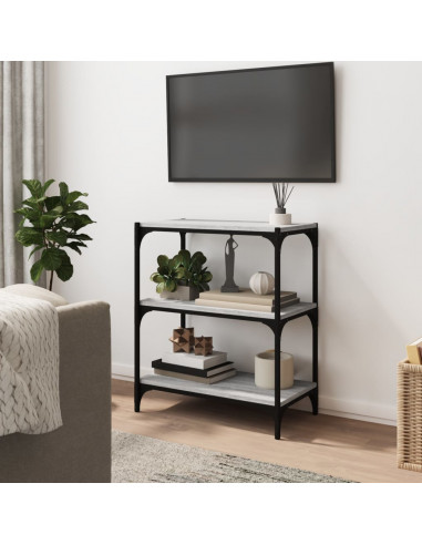 Libreria grigio sonoma 60x33x70,5cm Legno Multistrato e Acciaio