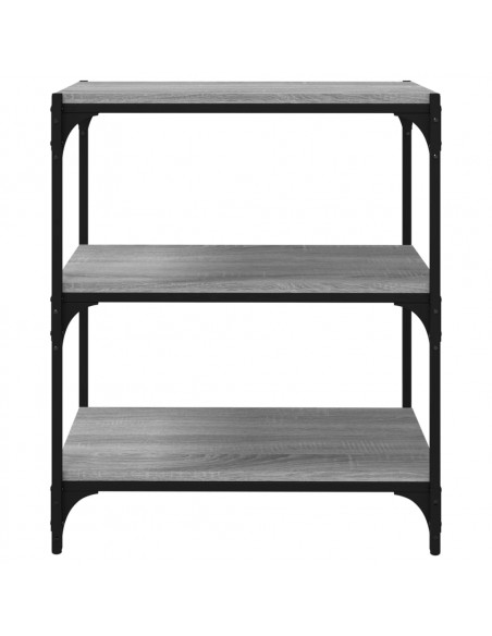 Libreria grigio sonoma 60x33x70,5cm Legno Multistrato e Acciaio