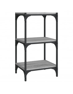 Libreria grigio sonoma 40x33x70,5cm Legno Multistrato e Acciaio 2
