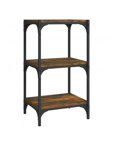Libreria rovere fumo 40x33x70,5cm Legno Multistrato e Acciaio