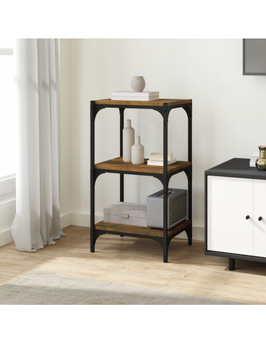 Libreria rovere fumo 40x33x70,5cm Legno Multistrato e Acciaio