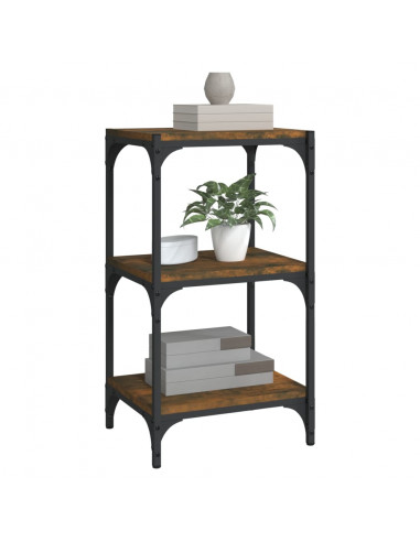 Libreria rovere fumo 40x33x70,5cm Legno Multistrato e Acciaio