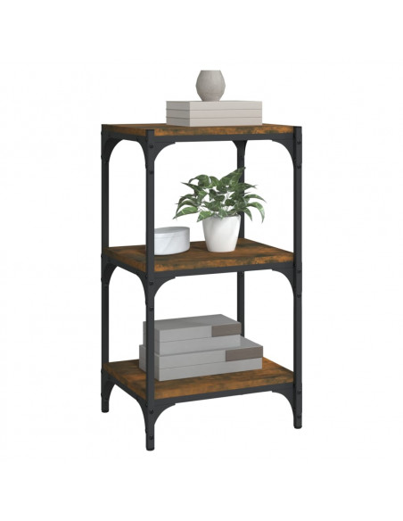 Libreria rovere fumo 40x33x70,5cm Legno Multistrato e Acciaio