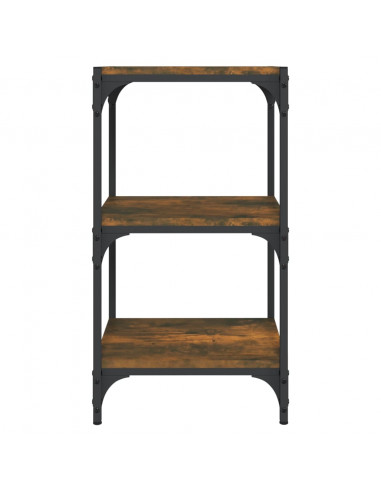 Libreria rovere fumo 40x33x70,5cm Legno Multistrato e Acciaio