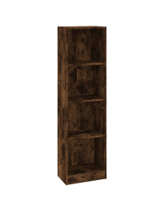 Libreria a 4 Ripiani Rovere Fumo 40x24x143 cm Legno Multistrato 2
