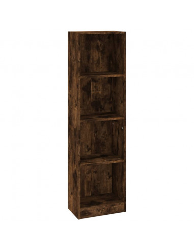 Libreria a 4 Ripiani Rovere Fumo 40x24x143 cm Legno Multistrato