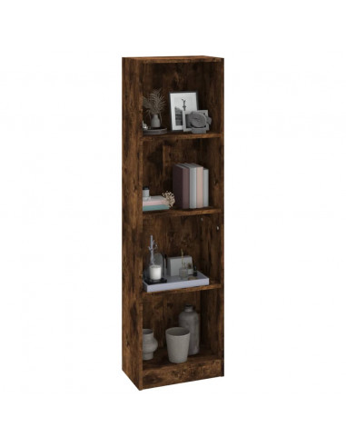 Libreria a 4 Ripiani Rovere Fumo 40x24x143 cm Legno Multistrato