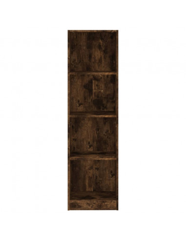 Libreria a 4 Ripiani Rovere Fumo 40x24x143 cm Legno Multistrato
