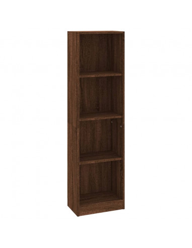 Libreria 4 Ripiani Rovere Marrone 40x24x143cm Legno Multistrato