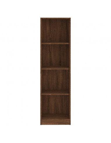 Libreria 4 Ripiani Rovere Marrone 40x24x143cm Legno Multistrato