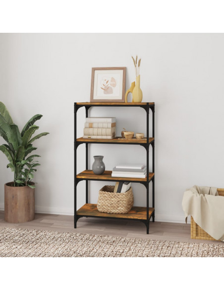 Libreria rovere fumo 60x33x100 cm Legno Multistrato e Acciaio