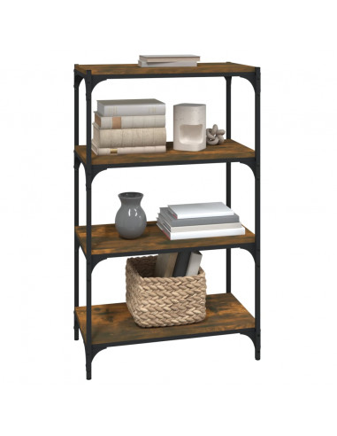 Libreria rovere fumo 60x33x100 cm Legno Multistrato e Acciaio