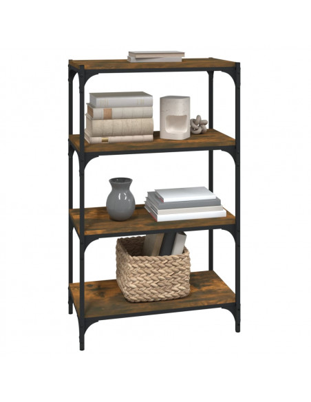 Libreria rovere fumo 60x33x100 cm Legno Multistrato e Acciaio
