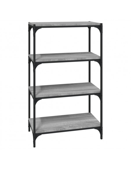 Libreria Grigio Sonoma 60x33x100 cm Legno Multistrato e Acciaio
