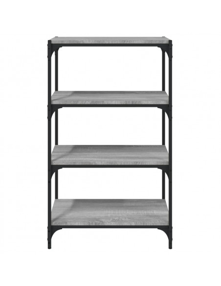 Libreria Grigio Sonoma 60x33x100 cm Legno Multistrato e Acciaio