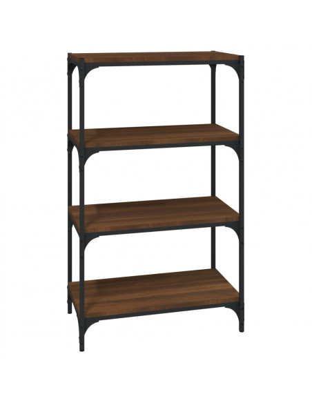Libreria rovere marrone 60x33x100cm Legno Multistrato e Acciaio