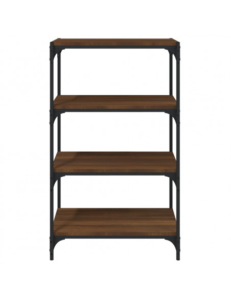 Libreria rovere marrone 60x33x100cm Legno Multistrato e Acciaio