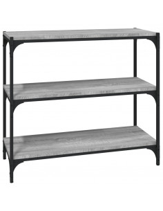 Libreria grigio sonoma 80x33x70,5cm Legno Multistrato e Acciaio 2