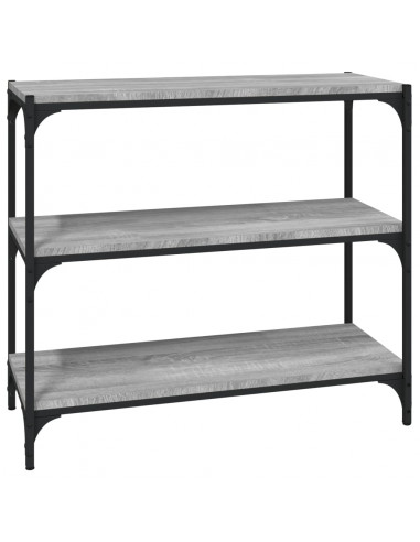 Libreria grigio sonoma 80x33x70,5cm Legno Multistrato e Acciaio