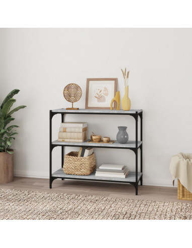 Libreria grigio sonoma 80x33x70,5cm Legno Multistrato e Acciaio