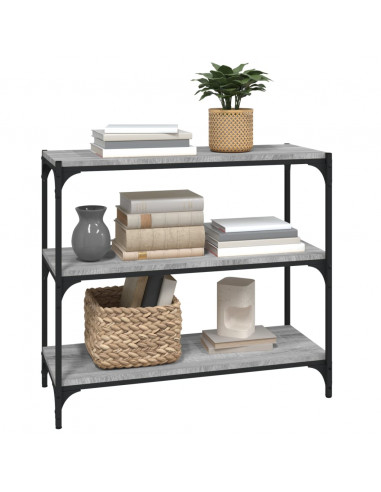 Libreria grigio sonoma 80x33x70,5cm Legno Multistrato e Acciaio