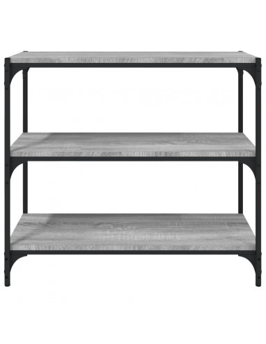 Libreria grigio sonoma 80x33x70,5cm Legno Multistrato e Acciaio