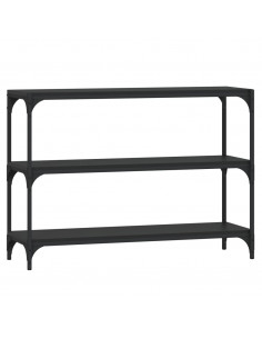 Mobile Porta Libri Nero 100x33x70,5cm Legno Multistrato Acciaio 2