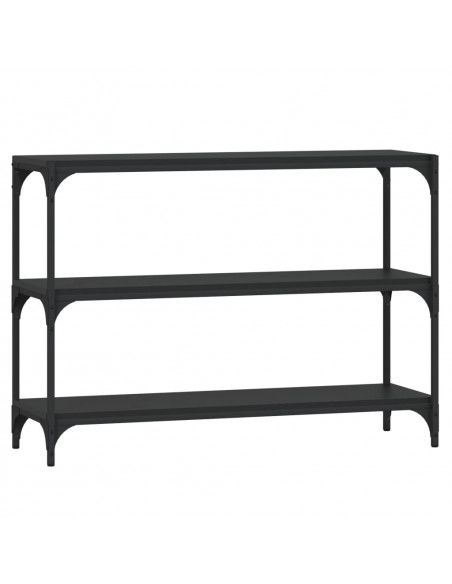 Mobile Porta Libri Nero 100x33x70,5cm Legno Multistrato Acciaio