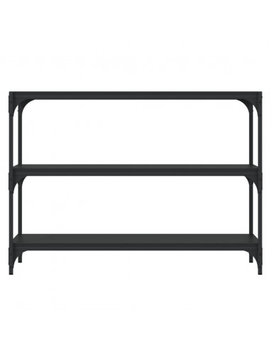 Mobile Porta Libri Nero 100x33x70,5cm Legno Multistrato Acciaio