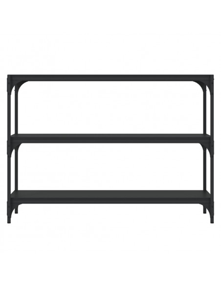 Mobile Porta Libri Nero 100x33x70,5cm Legno Multistrato Acciaio