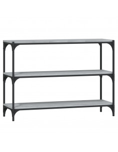 Libreria Grigio Sonoma 100x33x70,5 cm Legno Multistrato Acciaio 2