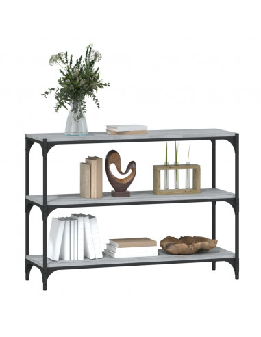 Libreria Grigio Sonoma 100x33x70,5 cm Legno Multistrato Acciaio