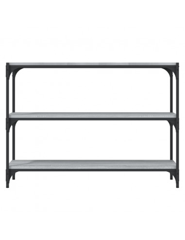 Libreria Grigio Sonoma 100x33x70,5 cm Legno Multistrato Acciaio