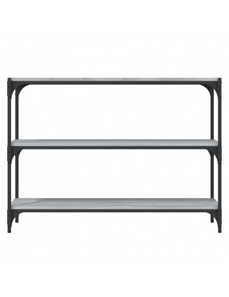 Libreria Grigio Sonoma 100x33x70,5 cm Legno Multistrato Acciaio
