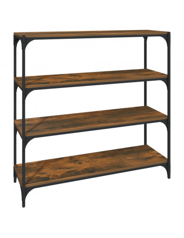 Libreria rovere fumo 100x33x100 cm Legno Multistrato e Acciaio