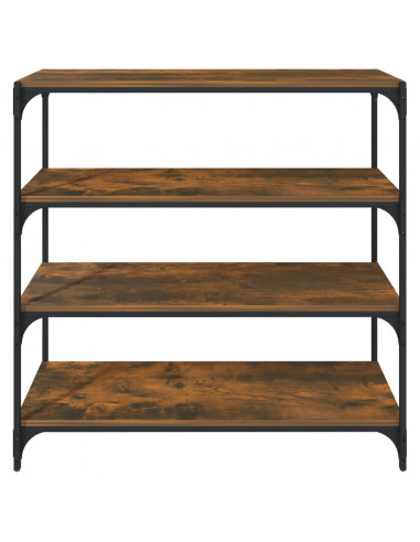 Libreria rovere fumo 100x33x100 cm Legno Multistrato e Acciaio