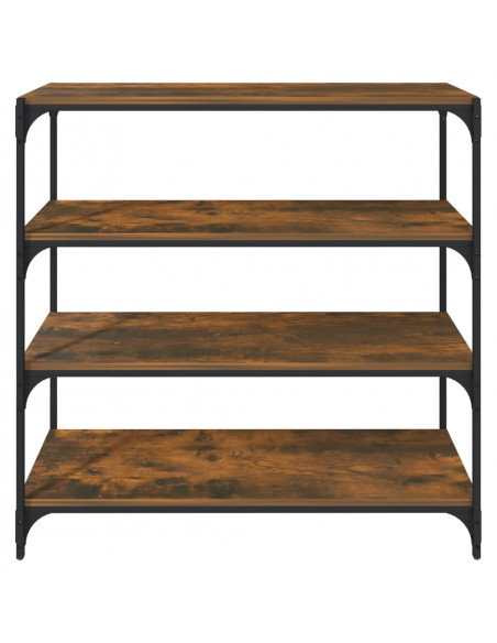 Libreria rovere fumo 100x33x100 cm Legno Multistrato e Acciaio