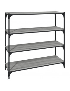 Libreria grigio sonoma 100x33x100cm Legno Multistrato e Acciaio 2