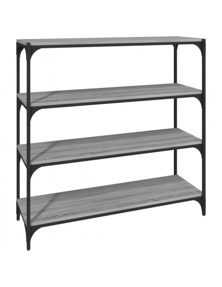 Libreria grigio sonoma 100x33x100cm Legno Multistrato e Acciaio