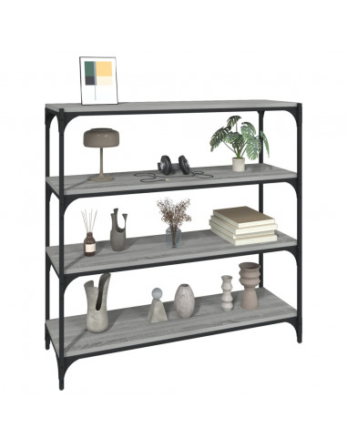 Libreria grigio sonoma 100x33x100cm Legno Multistrato e Acciaio